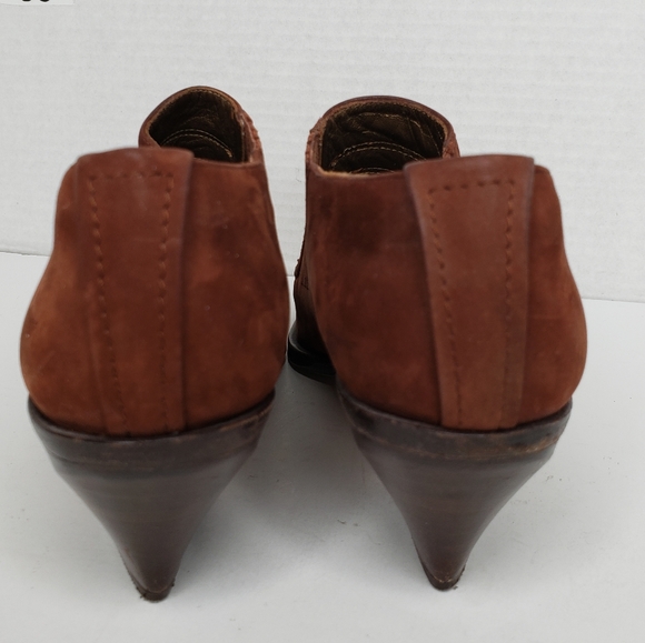 Via Spiga Brown Suede Slip On Cowgirl Boots - Picture 4 of 11